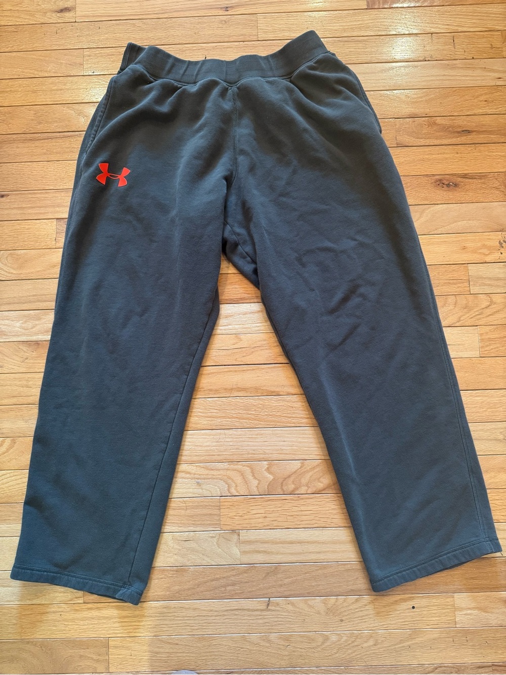 Under Armour Men's Dark Olive Joggers with Red Logo